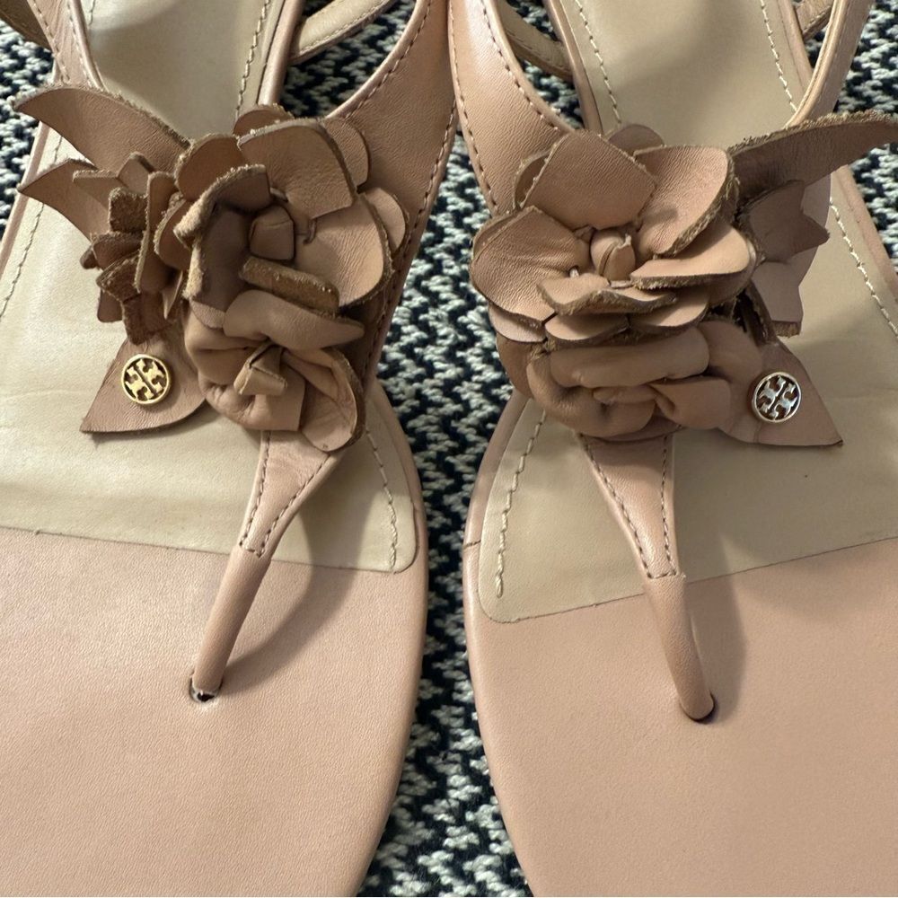 Tory Burch Blossom Flat Blush Sandals - Picture 2 of 9